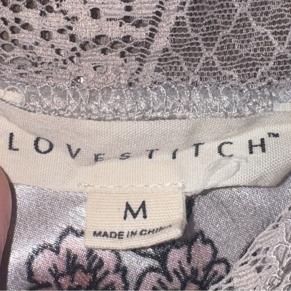 Lovestitch Women’s Medium Floral Print Lace Camisole Tank Racerback - Picture 4 of 9